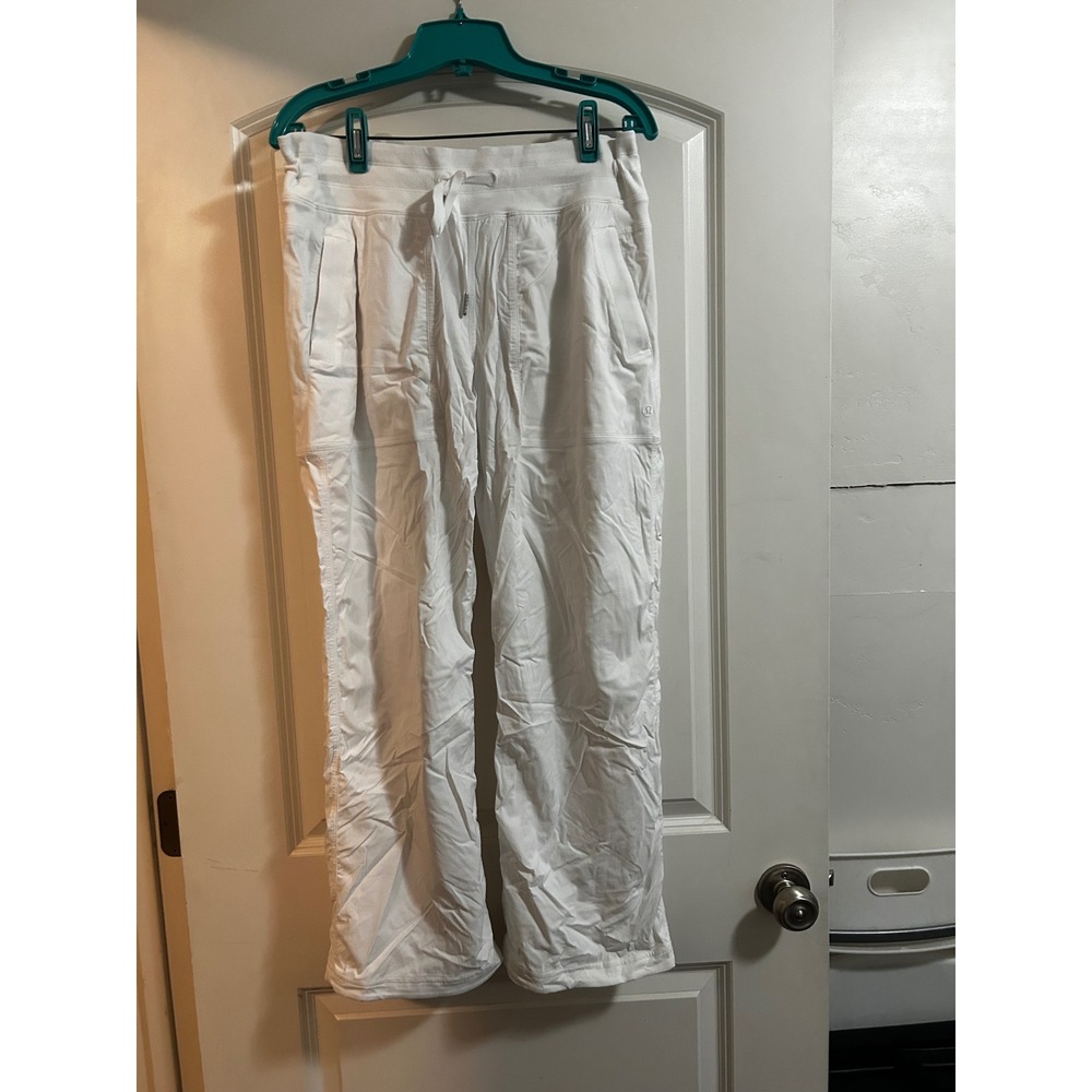 Lululemon White Dance Studio Mid Rise Full Length Pants Size 10 LW5GIKS.02